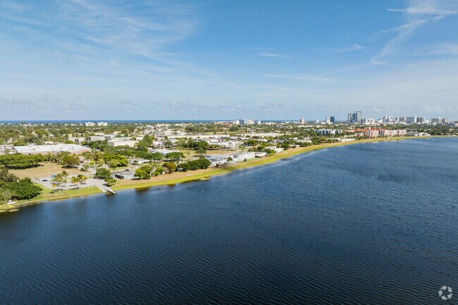 Roosevelt Estates is bordered by Mangonia Lake which has a boat dock.
