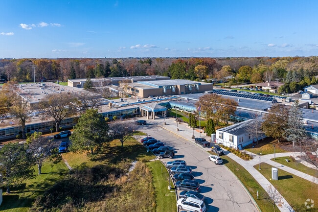 A aerial of Nicolet High School.