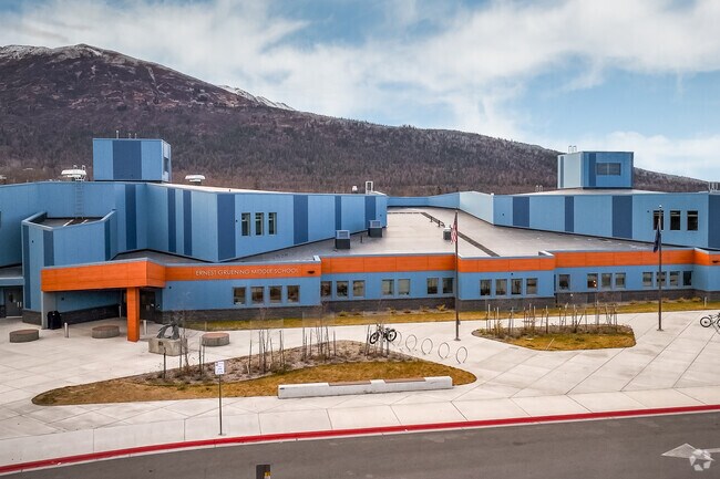 Middle school students attend Gruening Middle School in Eagle River Valley.