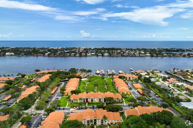 Aerial view of the intracoastal and the Atlantic Ocean from Hypoluxo neighborhood.