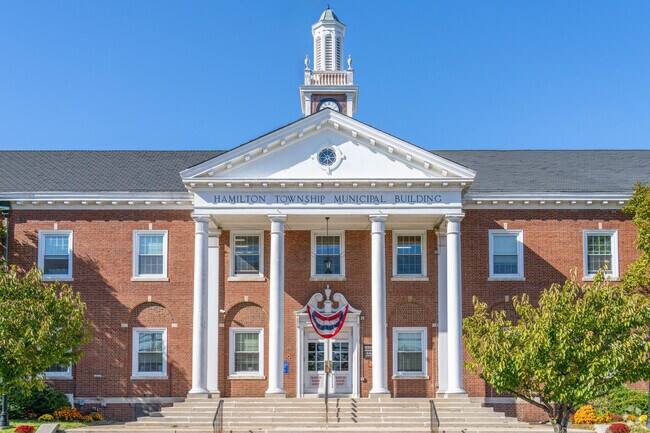 The Hamilton Township Municipal Building is the center of the Hutchinson Mills community.