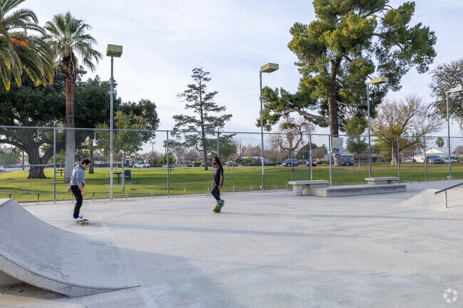 Skaters can practice tricks and work on their craft at Cesar Chavez Park in Colton.