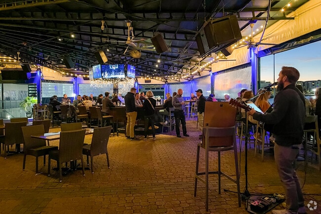 At night, Jackson's outside bar is the place to be on a lively night out in Harbour Island.