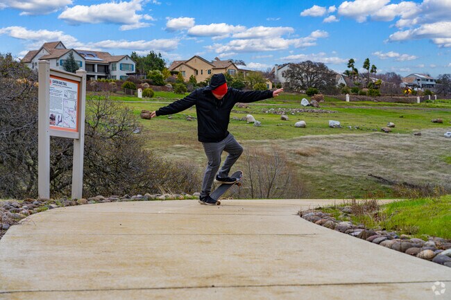 Man takes advantage of beautiful day at Canyon Oaks Nature Trail in Lincoln.