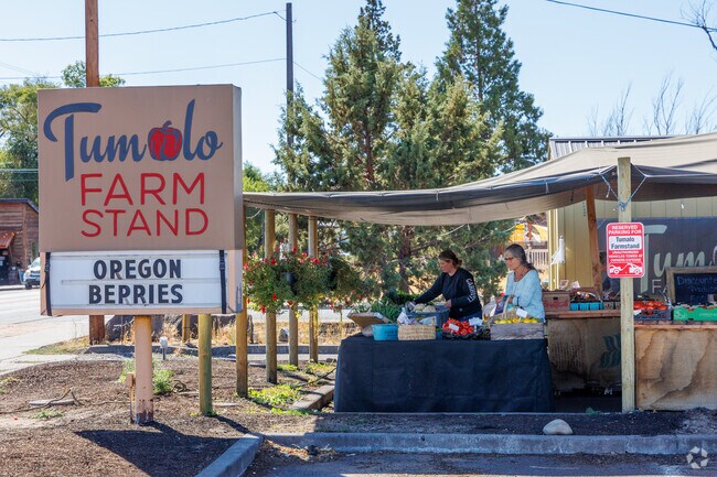The Tumalo Farmstand is the source for fresh farm produce. OR