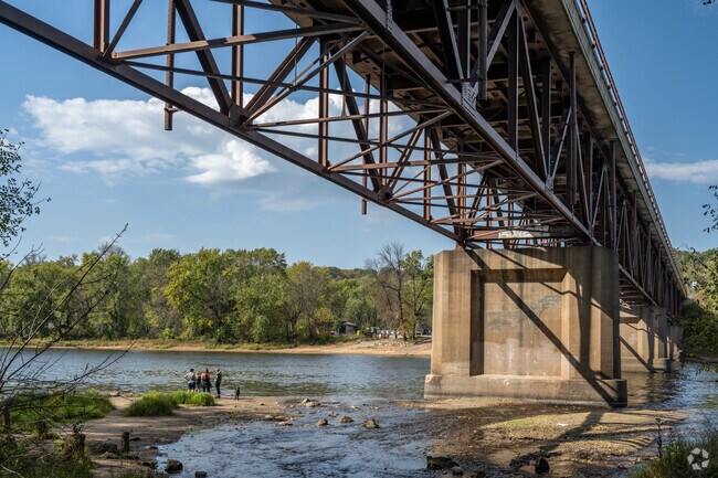 Take the short walk from Cascade Falls to the bridge over the St. Croix.