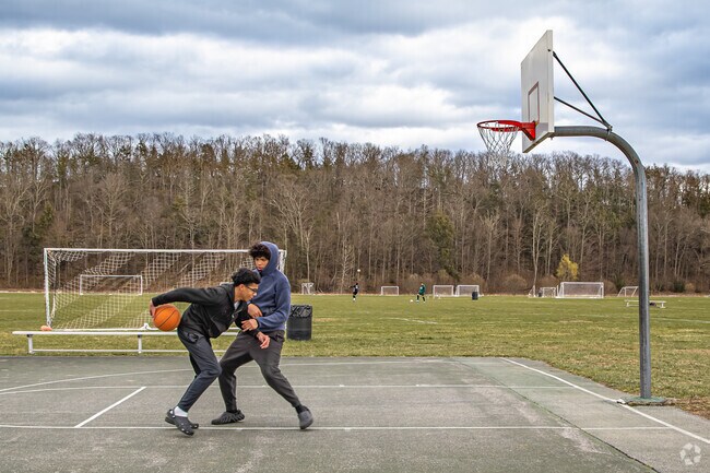Stringham Park has basketball courts, a playground, and several ball fields.
