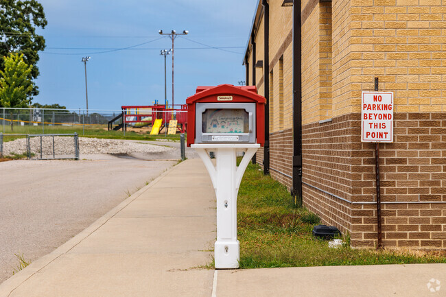 A free little library provides year round reading for students at Ezard Elementary School.