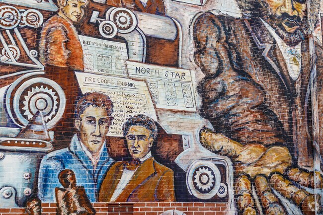This Mural depicts the rich African-American history of Winston-Salem.