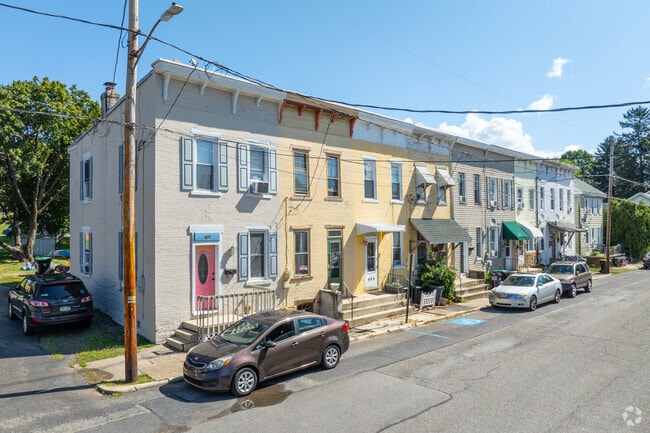 A row of older townhouses in Orwigsburg.