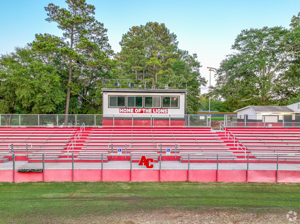 The private Augusta Christian Schools football bleachers in Augusta, GA.