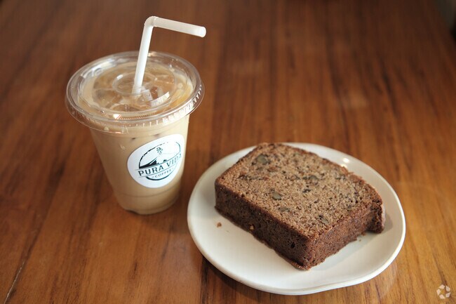 Pura Vida Coffee is a local favorite for baked goods and specialty coffee drinks.