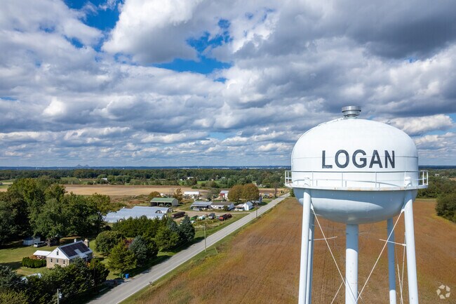 The Logan Township water tower signals to residents that they have made it home.