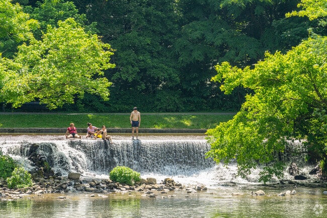 A waterfall in Brandywine Park is the perfect spot to cool off on a hot summer day.