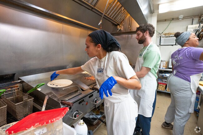 At the Blueberry Cafe, the staff enjoy serving a delicious breakfast.