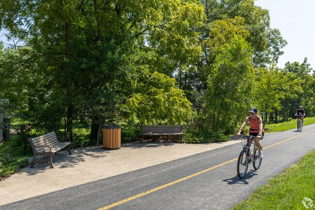 Pennsy Greenway trail passes through Schererville connecting nearby towns.