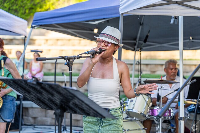 One of the singers shows off her amazing vocals at the Summer Sunset Concerts.