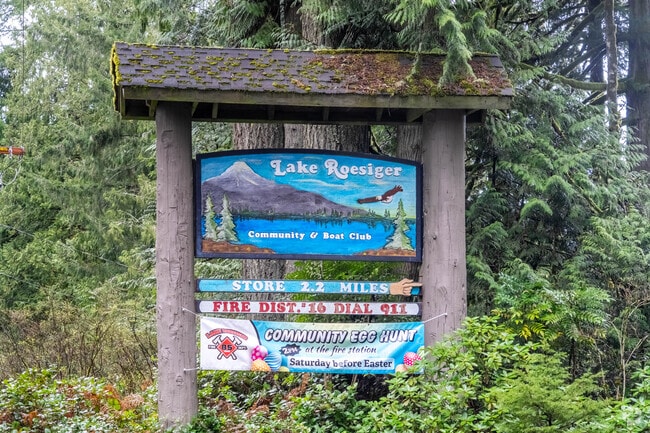 The Lake Roesiger neighborhood is a small community lining the lake's shores.