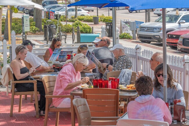 There is Outdoor seating at the Thirsty Marlin in Palm Harbor.