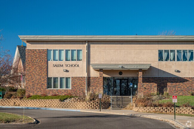 The entrance for Salem Lutheran School faces east.