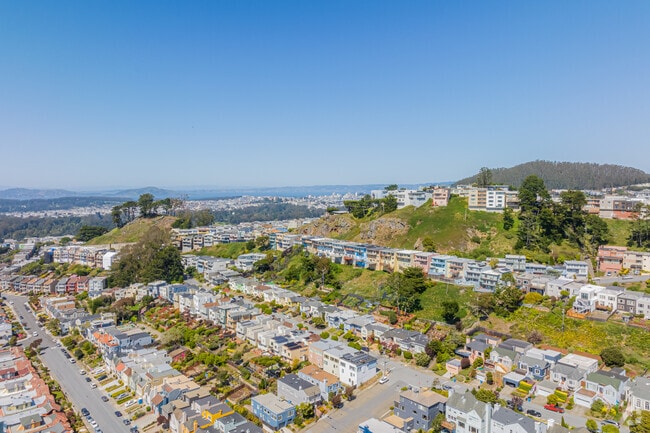 Homes down the hill from the Inner Sunset slowly merge into Golden Gate Heights.