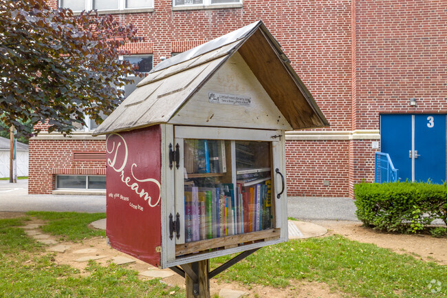 Grab or leave a book in Emmaus at the Lincoln Elementary School free little library.