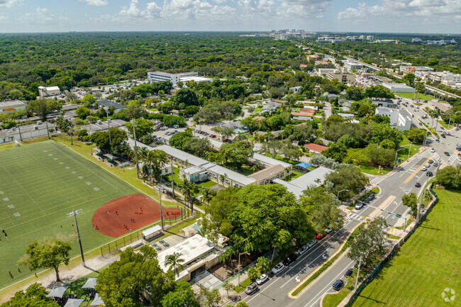Aerial overview of George Washington Carver Elementary School in Coconut Grove.