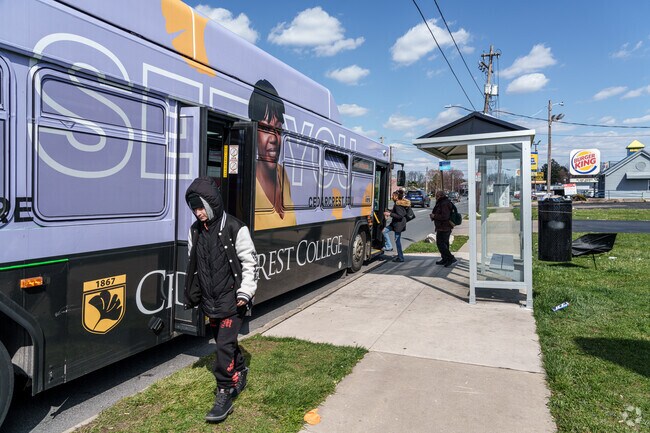 Lanta buses stop along Union Ave serving people in and around Midway Manor.