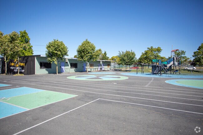 Reach Academy in Oakland has a large open space in the middle of campus.