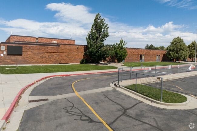 A road to the drop off area at Horizon Elementary School.