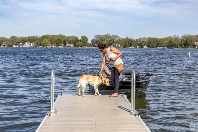Bring your pup on the boat and meander your way across Wind Lake.