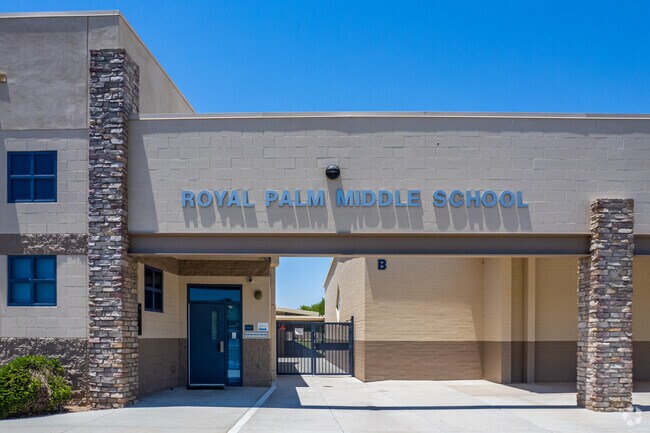 Enter through the welcoming entrance of Royal Palm Middle School in Phoenix.