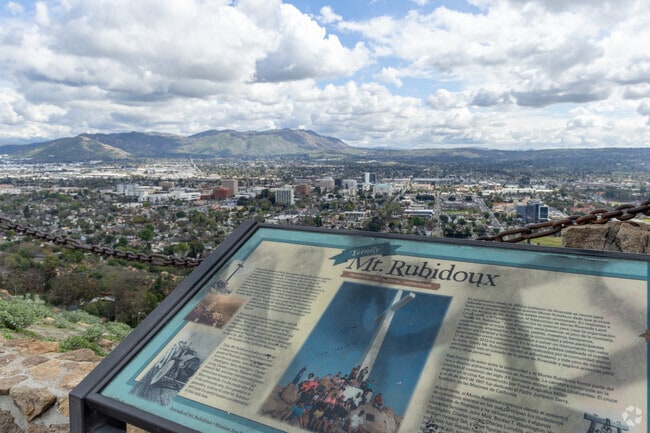 Panoramic views of the city from the top of Mount Rubidoux.