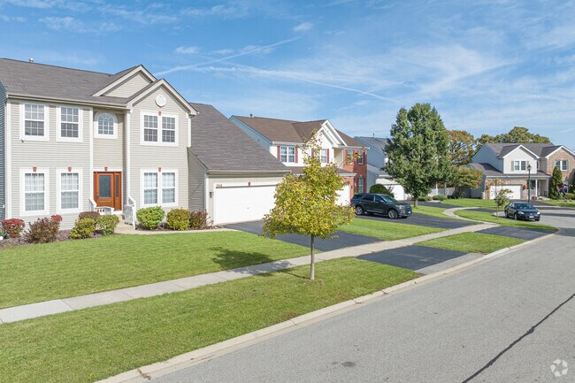 A mix of colors and finishes is evident in the homes in Valley Lakes.