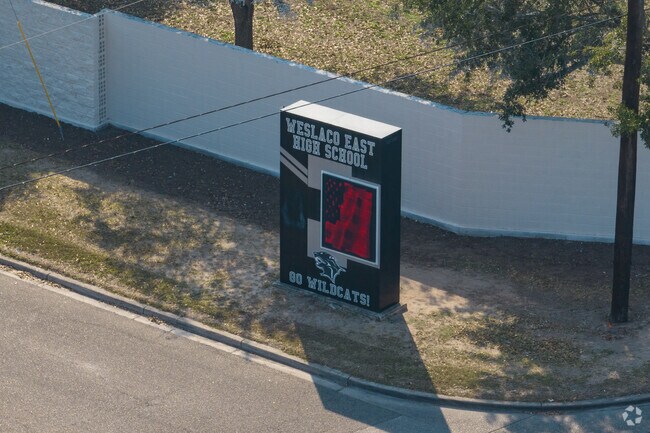 Weslaco East High Schoo hosts grades 9th to 12th in the Weslaco city area.