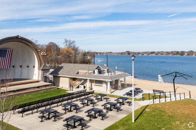 City Beach Park off Lac La Belle has an amphitheater for local shows.