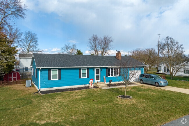 Colorful homes line the streets of Selbyville.