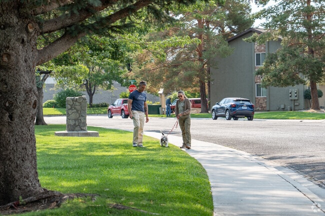 Westwood Park in Minden offers shaded paths and green space for walking.