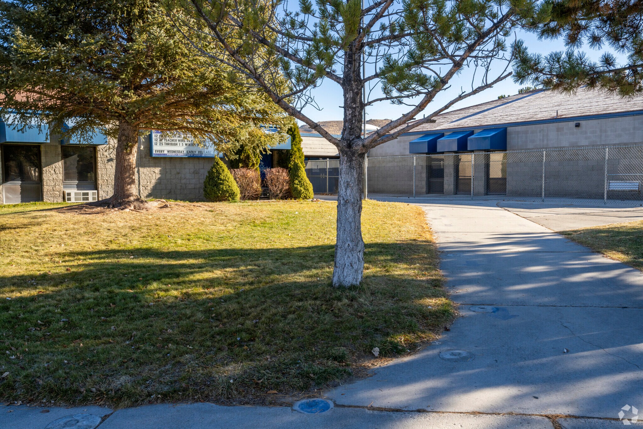 The front entrance to Nancy Gomes Elementary School in Reno.