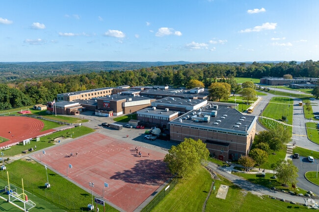 Somers High School has outdoor basketball courts to support the wellness of its students.