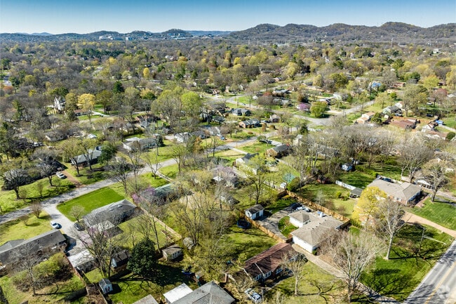 Crieve Hall homes are built on softly rolling terrain in Nashville, Tennessee.