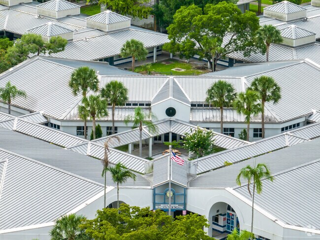 A look down at the entrance to Silver Ridge Elementary School in Davie, FL.