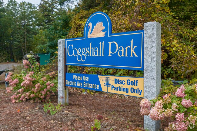 Coggshall Park near South Fitchburg offers residents a walking trail and a disc golf course.