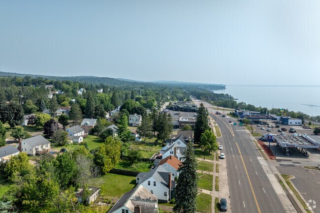 Endion rests along the shore of Lake Superior