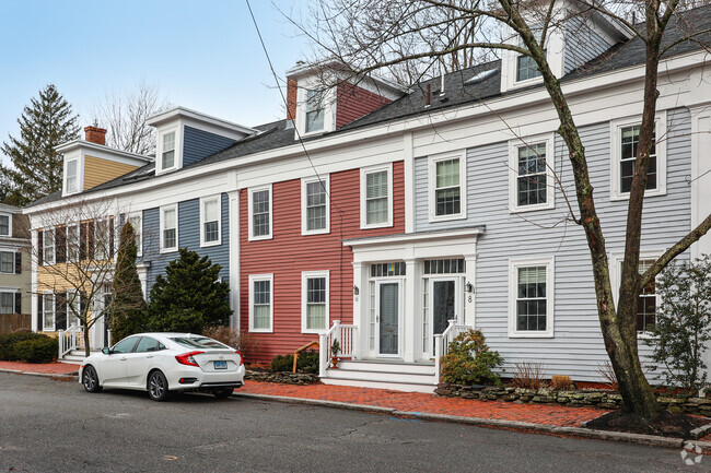 Colorful facades of homes brighten the streets of South End.
