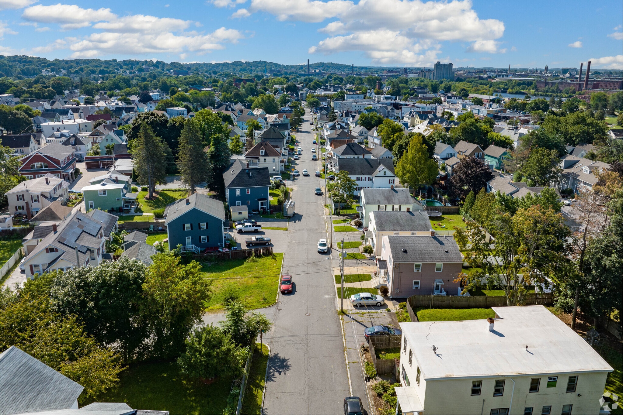 Looking South down Dalton St. shows the variety of homes within the Centralville area.