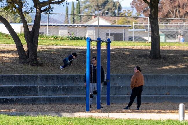 It's common to see families enjoying playing with their children at Carrabelle Park.