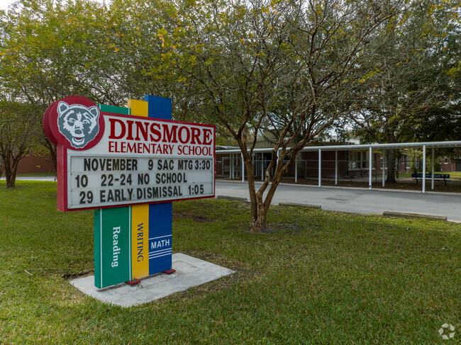 Dinsmore Elementary School teaches students from kindergarten through fifth grade.