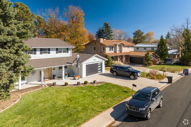 Traditional two-story homes line the streets of Hampden South, Denver.