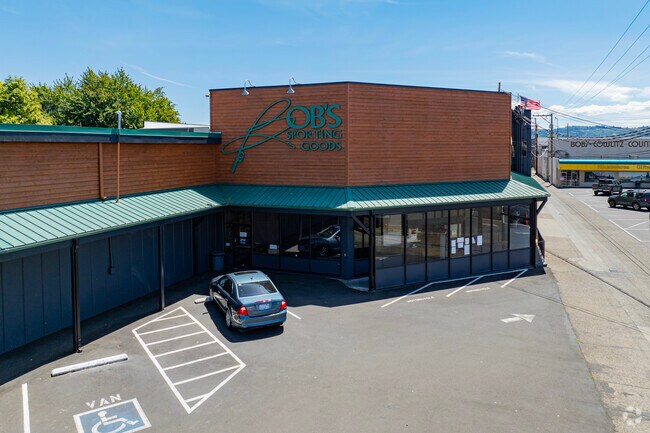 Bob's Sporting Goods is a staple of the community in the center of Broadway.